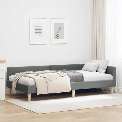 Immagine prodotto di Maison Exclusive - Letto angolare grigio scuro 100 x 200 cm Tessuto