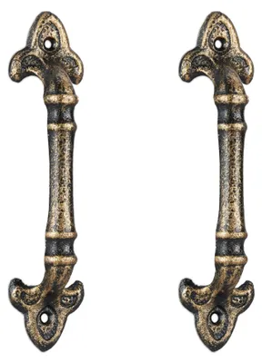 Produktbild von Relaxdays Mšbelgriffe Vintage 2er Pack Gold-Schwarz