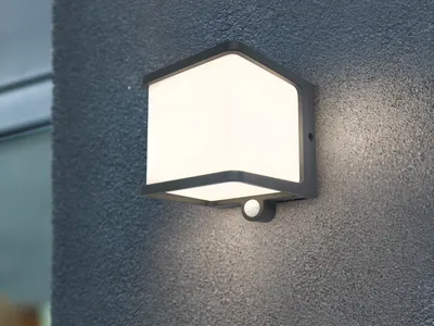 Produktbild von LUTEC Doblo LED Wandleuchte Solar 4000 K 8W Bewegungsmelder IP54 Anthrazit