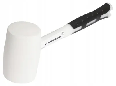 Produktbild von Vorstahl Gummihammer Pflasterhammer weiß Fiberglass Stiel 450g