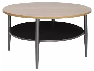 Immagine prodotto di FURNLUX Tavolino Ella, colore marrone e nero, 80 cm / Colore principale: marrone / Dimensioni: 80 x 45 x 80 cm