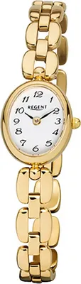 Produktbild von Regent Stahl Damen Uhr F-968 Quarzuhr Armband gold D2URF968