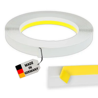 Produktbild von 25 Meter | PVC Fensterleiste 40mm | ohne Lippe | Farbe = Weiß | Abschlussleiste Flachleiste Zierleiste Leiste Kunststoffleiste Fenster Montage