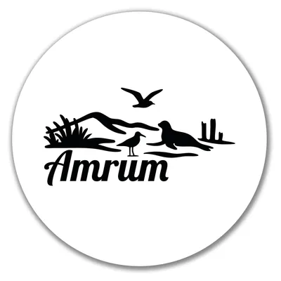 Produktbild von Huuraa Aufkleber Amrum Strandmotiv 10cm rund Sticker Geschenkidee