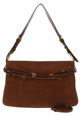 Produktbild von PINKO Schultertasche Umhängetasche Belt Bag Big Suede Brown - Lion - Antique Gold braun