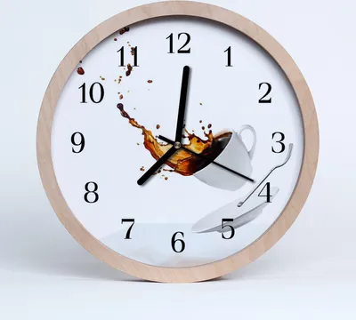 Produktbild von Holzuhr 20fi cm wanduhr - Tasse Kaffee