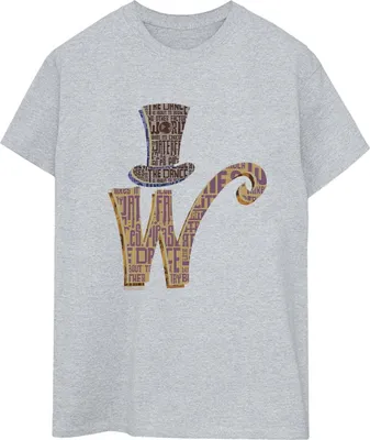 Produktbild von Willy Wonka - "W Logo Hat" T-Shirt für Damen BI47193 (L) (Grau)