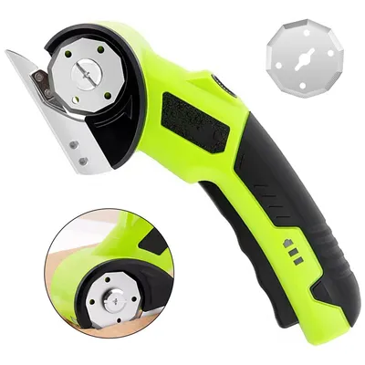 Produktbild von Kartonschneider Elektrische Schere, Kabelloser Akku-Rollschneider, Rotationsschneider für Leder, PVC, Teppiche und Karton