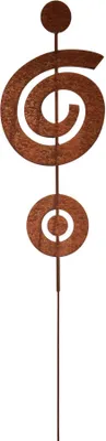 Produktbild von UNUS® Gartenstecker Stab mit Kringel abstrakt modern Roststecker  Rostoptik