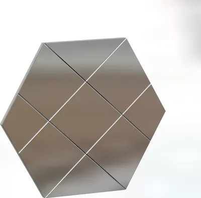 Produktbild von Sechseckiger Wandspiegel Assa mit Karo Design, 70x60cm, transparent, 5668