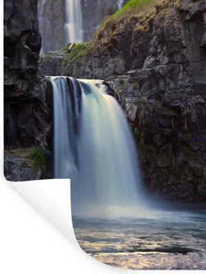 Produktbild von MuchoWow® Wandtattoo Wandsticker Wandaufkleber Wasserfall - Wasser - Felsen 90x120 cm Selbstklebend und Repositionierbar - Faltenfrei