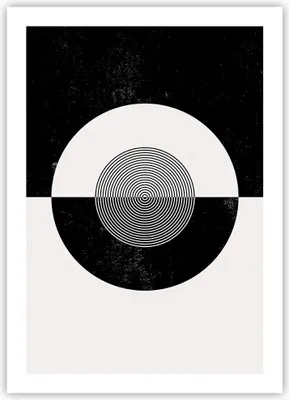 Produktbild von Poster - Poster ohne Rahmen - Abstraktion Rad Schwarz und Weiß - 50x70 cm - Wand Bild - Wanddeko - Wandbilder - Kunstposter - Wandposter - Bilder - Kunstdruck - Wandbild - P2XPA50x70-4316