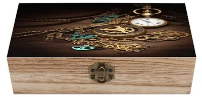 Productafbeelding van Houten Sieradenopbergdoos met Steampunk Design