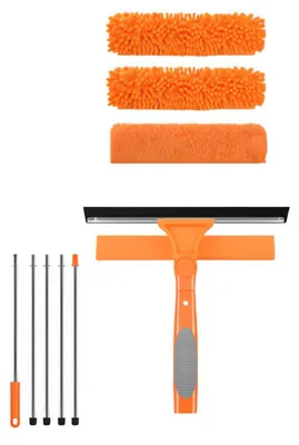 Zdjęcie produktu dla Teleskopowa ściągaczka do okien 180 cm, 3 w 1, pomarańczowa
