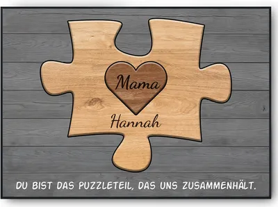 Produktbild von Mama Geschenk personalisiert | Mutter Geburtstag Mama Familienbild gestalten | Muttertag personalisierte Geschenke Mama Puzzle – DIN A4 + Rahmen schwarz / 1 Name