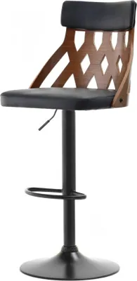 Image de Tabouret de bar réglable ALIKI - noyer / noir 1