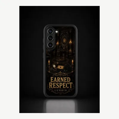 Immagine prodotto di Custodia per Samsung S23, cover protettiva per cellulare con motivo "Rispetto" – LUNØIR ©