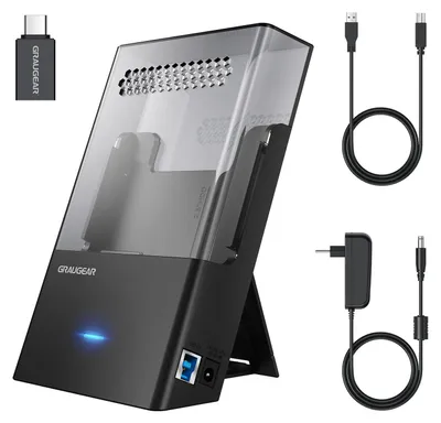 Obrázok produktu pre GrauGear G-3502-AC GRAUGEAR Dock-Gehäuse für 3,5"/2,5" HDD/SSD, USB3.2 Gen1
