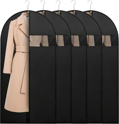 Produktbild von Kleidersäcke – Set mit 5 Stück – 120 x 60 cm – Kleidersäcke – Lang – Hochwertige Kleidersäcke – Mottenabweisend – Für Hemden