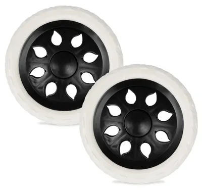 Image de 2 roues de rechange pour chariot de courses - 16 cm - Noir