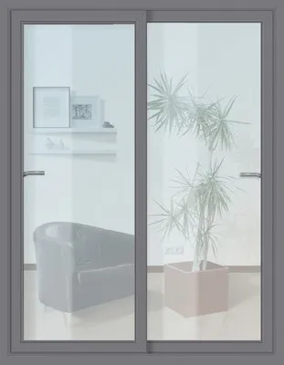 Obrázok produktu pre Posuvné dvere plastové antracitové s tvrdeným sklom 2100 x 2100 mm