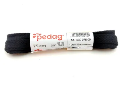 Produktbild von 75 cm schwarze, flache Schnürsenkel, schwarz 7 mm breit, Flachsenkel