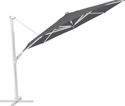 Produktbild von Kettler Easy Swing Ampelschirm 350 cm, UPF 50+, inkl. Abdeckhaube+ Schirmständer, silber/ anthrazit, Aluminium/Polyester mit Polyurethan-Beschichtung