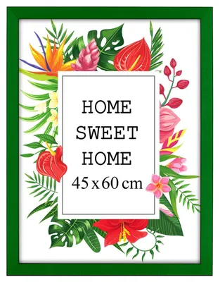 Obrázek produktu pro MG Design, rámeček zelené barvy, 45 x 60 cm – vyrobený z pravého dřeva s akrylovým sklem, určený k zavěšení i k postavení, vhodný pro fotografie, plakáty a puzzle