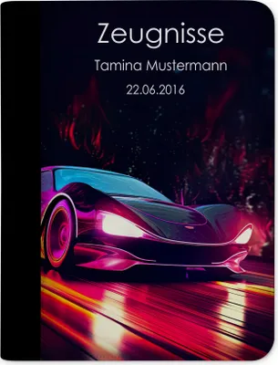 Produktbild von Zeugnismappe, Zeugnis Ordner A4, Auto Neon