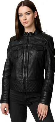 Produktbild von Tazzio Damen Lederjacke F524 (Schwarz, M)