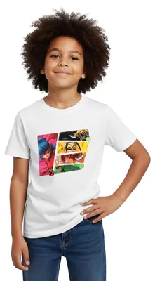 Produktbild von Spreadshirt Miraculous Superhelden Kinder T-Shirt, 110/116 (5-6 Jahre), Weiß