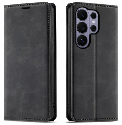 Produktbild von Klapphülle für Samsung S26 Ultra – mit Magnetverschluss, aus Leder + 9H-Glas