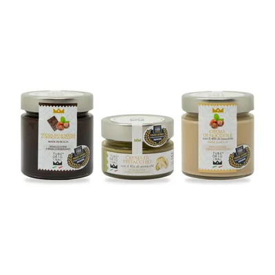 Produktbild von TubeORIGINAL Geschenkset „Dolce Italia“ – Modica-Schokocreme 190 g, Pistaziencreme 100 g, Haselnusscreme 190 g