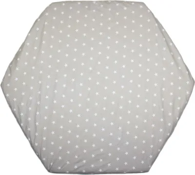 Produktbild von PRIMAWELA Spannbettlaken für Baby Kinder 6-eck Laufgitter Laufstall Matratze 105x120cm 27. Sterne auf Grau