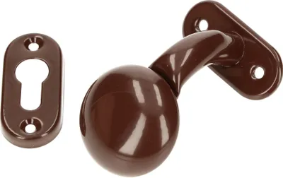 Produktbild von KOTARBAU® Türknopf mit ovaler Rosette Türkauf Kugelknauf Türgriff Fest Türdrucker Türklinke Türbeschlag Metall Kugelform für Türen und Pforten Braun