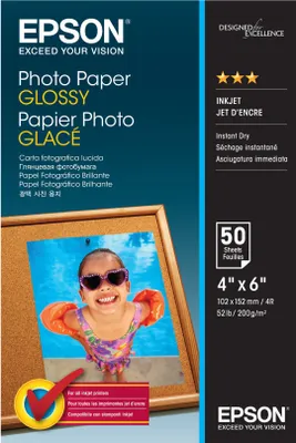 Produktbild von Epson Photo Paper Glossy 10x15 cm 50 Blatt 200 g