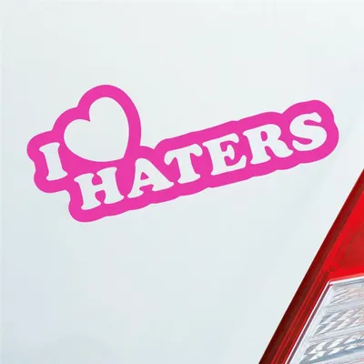 Produktbild von Auto Aufkleber I Love Haters Lustig Spruch 15x6 cm Pink Sticker Heckscheibenaufkleber