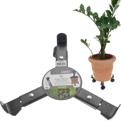 Produktbild von ProGarden Blumentopfuntersetzer auf Rollen VERSTELLBAR Pflanzenroller Blumenroller aus Metall