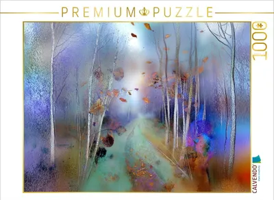 Produktbild von CALVENDO Puzzle Weg im Herbstwald | 1000 Teile Lege-Größe 64x48cm Foto-Puzzle für glückliche Stunden