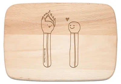 Produktbild von Mr. & Mrs. Panda Schneidebrett Streichhölzer - Transparent - Geschenk, Liebesbeweis, schneidbrett, Liebesgeschenk, Holzbrett, massivholzbrett, Frühstücksbrett, Freundin