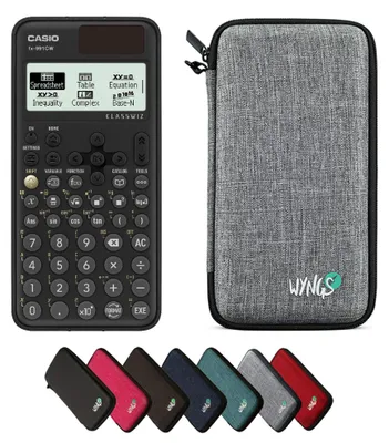 Produktbild von Casio fx-991CW ClassWiz inkl. WYNGS Schutztasche Hellgrau - Wissenschaftlicher Taschenrechner - Basic Set