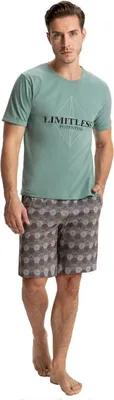Produktbild von Herren Schlafanzug Luna geometrisches Muster XL