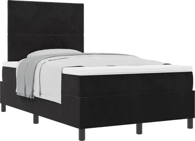 Obrázok produktu pre Posteľ s pružinovým rámom s matracmi Čierny 120 x 200 cm Zamat