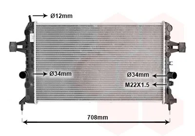 Produktbild von VAN WEZEL 37002440 Kühler Wasserkühler Motorkühler für OPEL Astra G CC (T98) Astra G Caravan (T98) ASTRA G Cabriolet (F67) Astra G Coupe (T98)