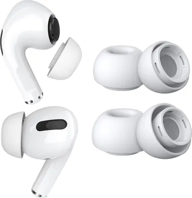 Produktbild von MMOBIEL 2 Paar Ersatz-Ohrstöpsel für AirPods Pro - Silikon Ohrstöpsel 1xM 1xL – Weiß