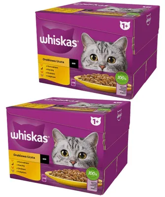 Zdjęcie produktu dla Whiskas Adult Drobiowa Uczta Saszetki 48x85g Mokra Karma Dla Dorosłych Kotów w Sosie