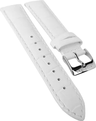 Produktbild von Tommy Hilfiger Uhrenarmband 18mm mit Krokoprägung weiß Leder ► 1781009