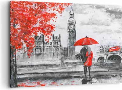 Produktbild von Bild auf Leinwand - Leinwandbild - London Architektur big ben - 100x70cm - Wand Bild - Wanddeko - Leinwanddruck - Bilder - Kunstdruck - Wanddekoration - Leinwand bilder - Wandkunst - AA100x70-3153