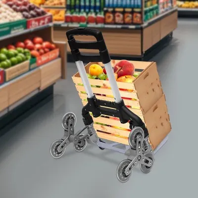 Immagine prodotto di Carrello per la spesa pieghevole - 4 ruote - struttura in alluminio - sacca nera