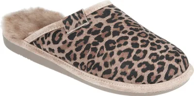 Produktbild von Vanuba - Damen Plüsch Hausschuhe Lammfell Pantherprint Fellschuhe D018 Beige, Größe 40 EU